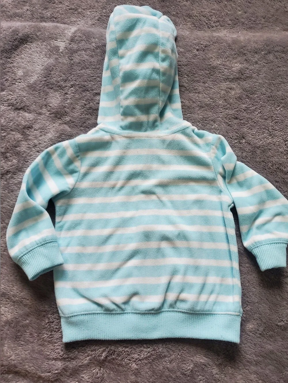 Carter's Baby Boy 12-18M Striped Hoodie Set - Light Aqua & Navy